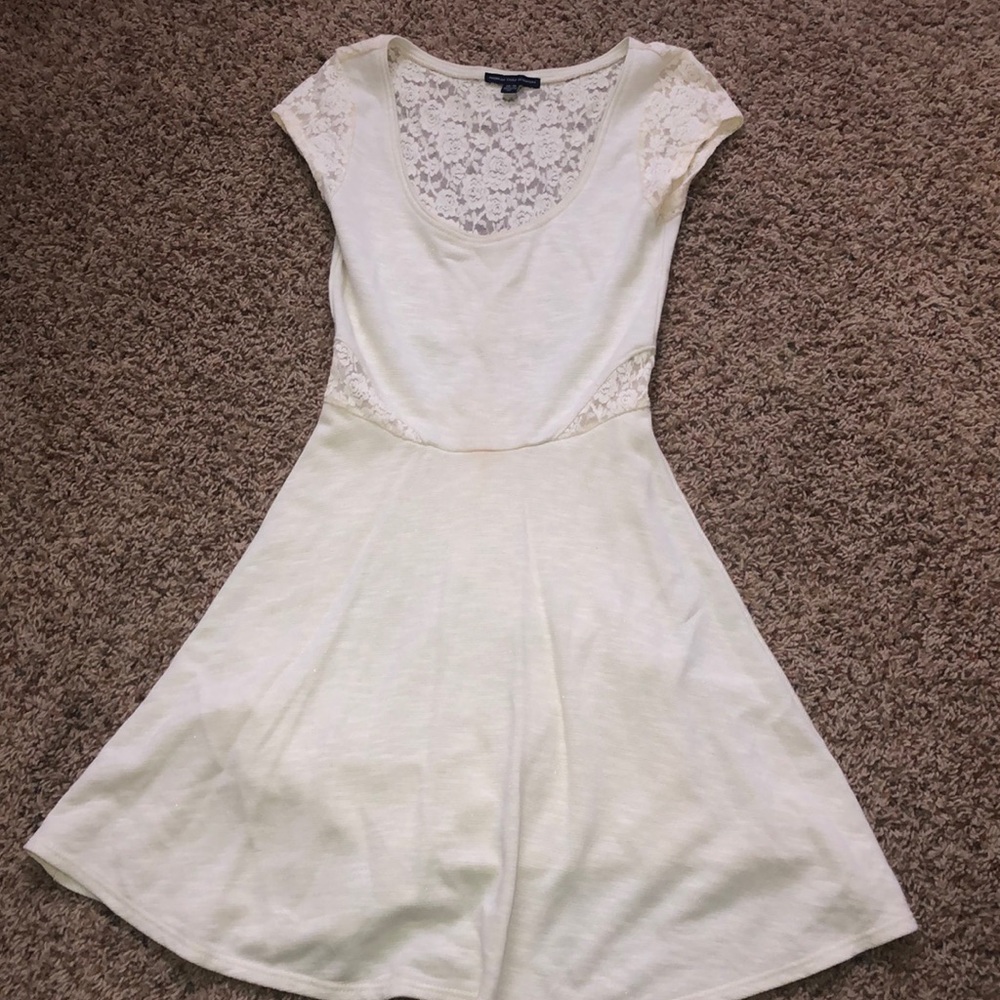 AE cream lace skater dress XS
